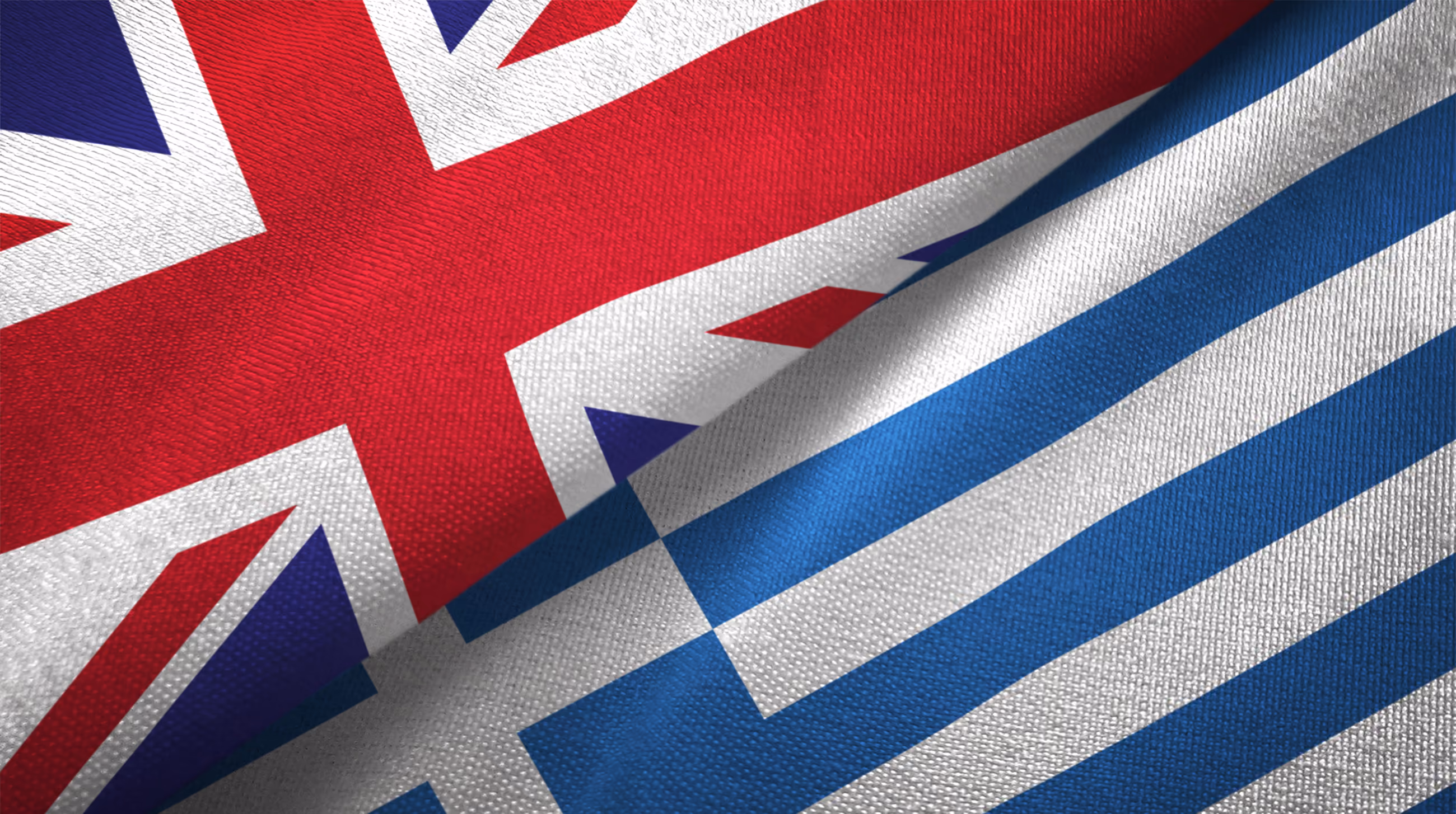 The Union Jack and the Greek flag side by side — watching UK TV in Greece